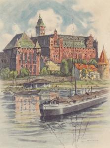Malbork na starej widokówce